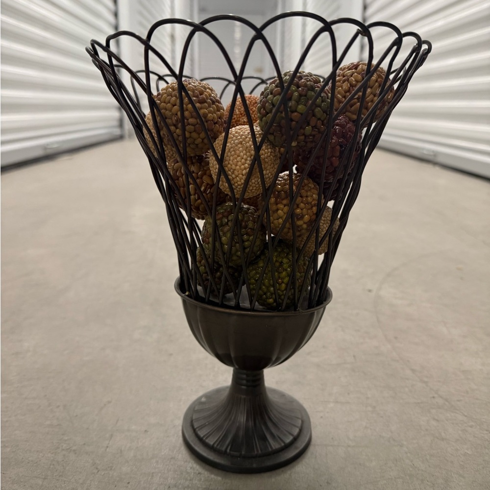 Metal Urn Filler With Assorted Bean Balls